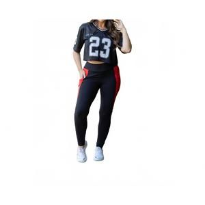 NEW JULIA ROSE roxie full length leggings in red panel / black